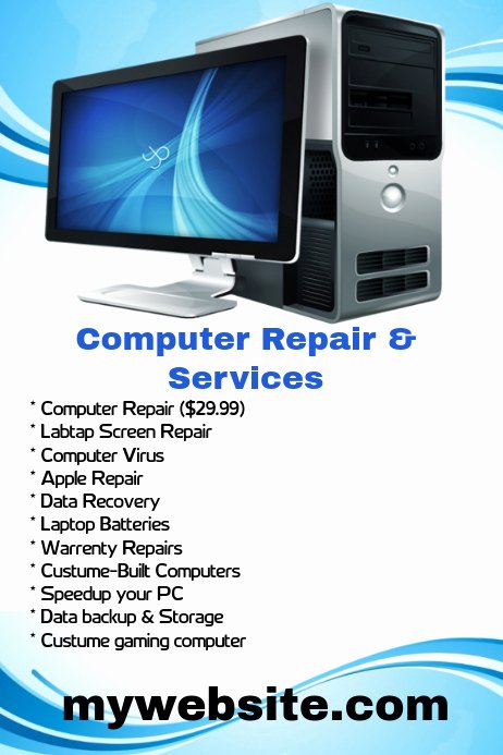 Computer Repair Flyer Template Unique Puter Repair and Service Template
