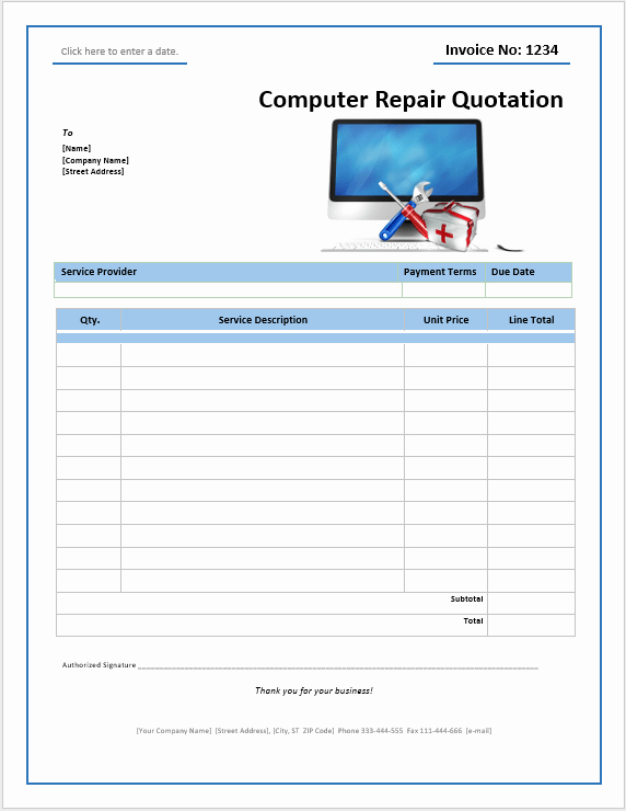 Computer Repair form Template Fresh 19 Free Puter Repair Quotation Templates Ms Fice
