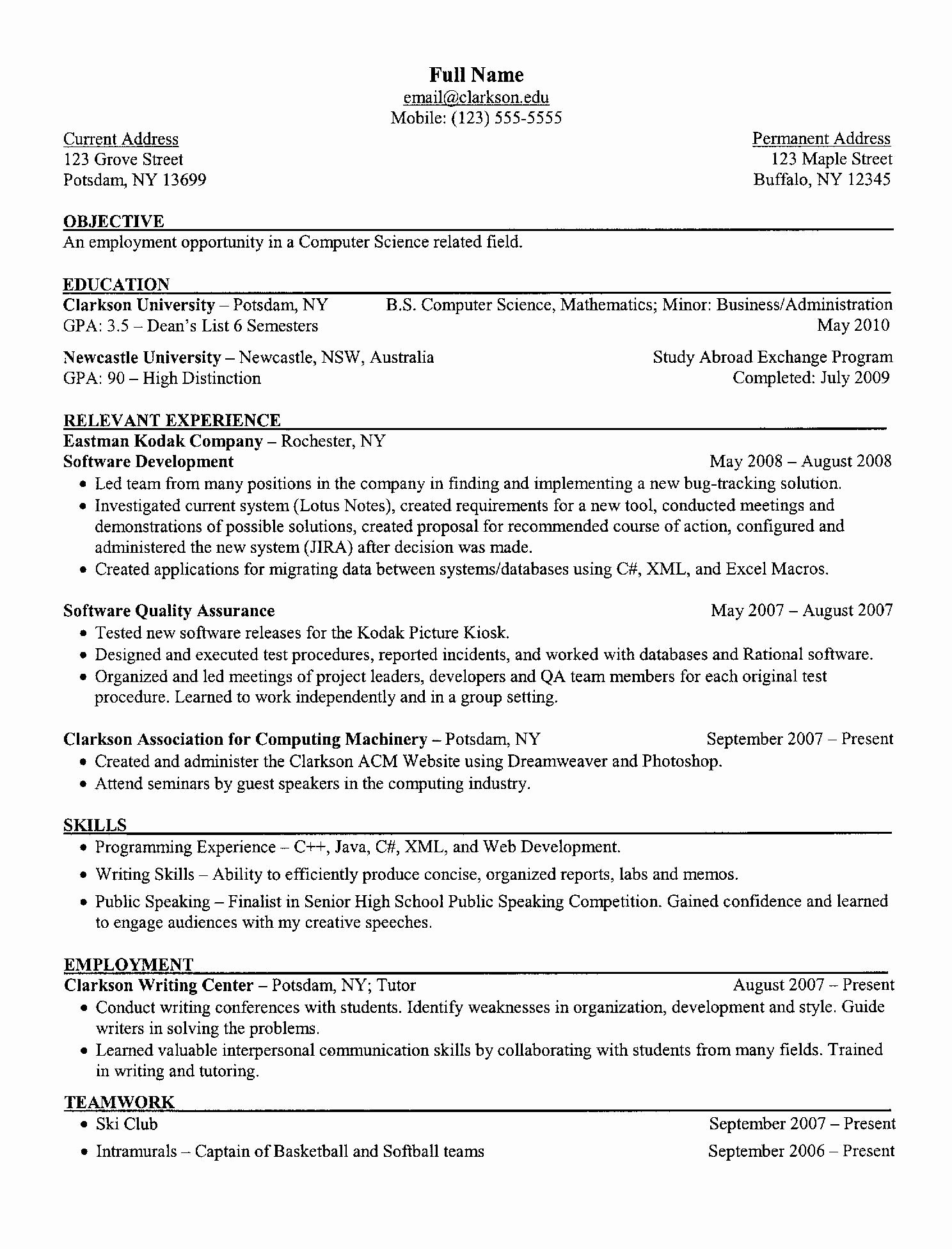 Computer Science Resume Templates Inspirational Skills that You Should Not Include On Resume