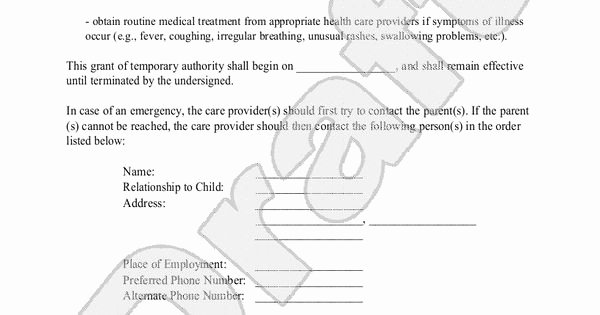 Consent to Treat form Template Beautiful Sample Consent for Medical Treatment Of A Minor form