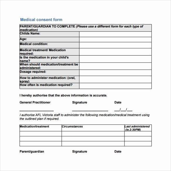 Consent to Treat form Template Lovely Free 6 Sample Medical Consent forms In Pdf