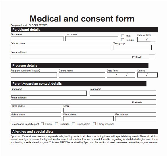 Consent to Treat form Template Lovely Sample Medical Consent form 13 Free Documents In Pdf