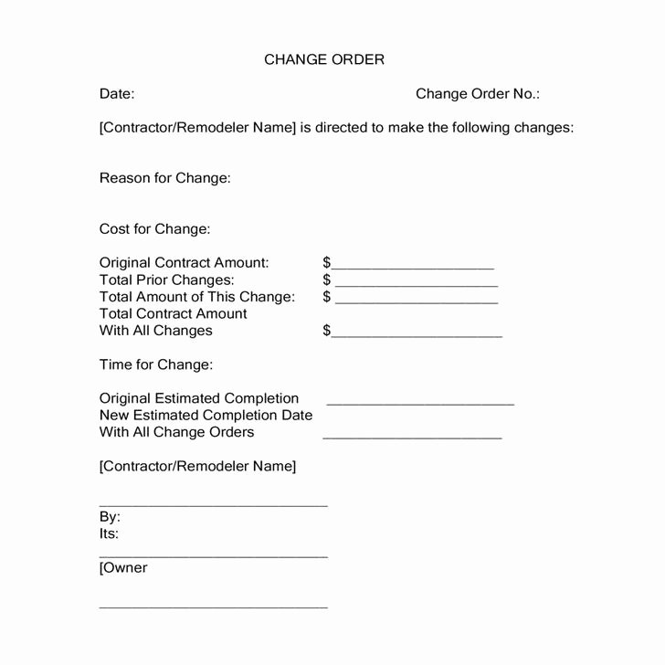 Construction Change order Template Excel Inspirational 11 Change order Template Free Download