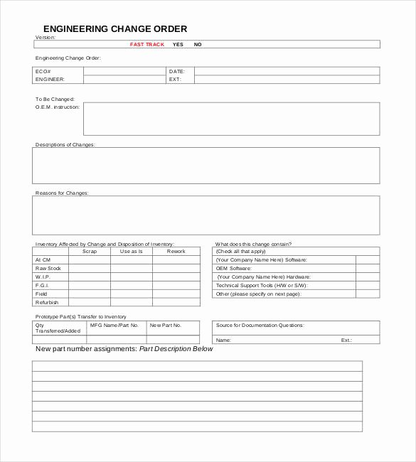 Construction Change order Template Word Awesome Engineering Change order Template