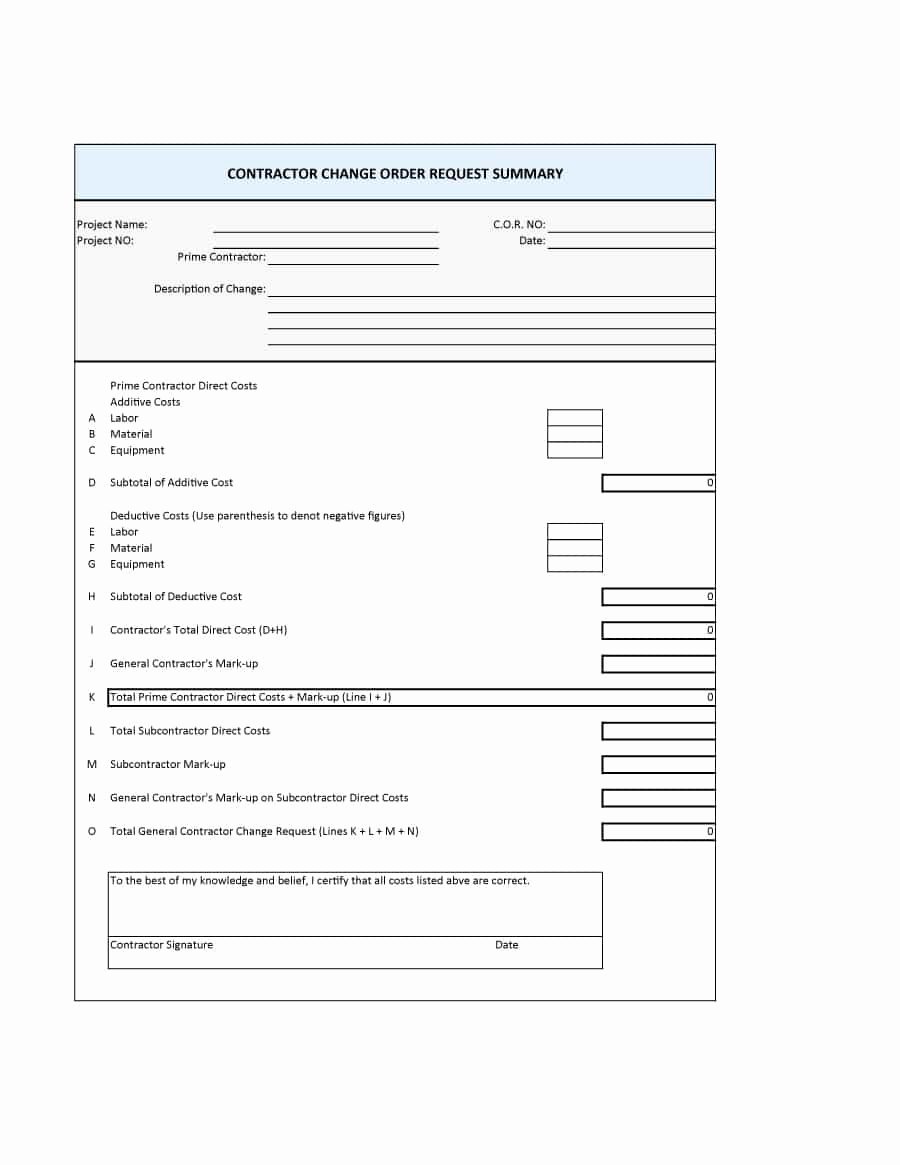 Construction Change order Template Word Beautiful 40 order form Templates [work order Change order More]