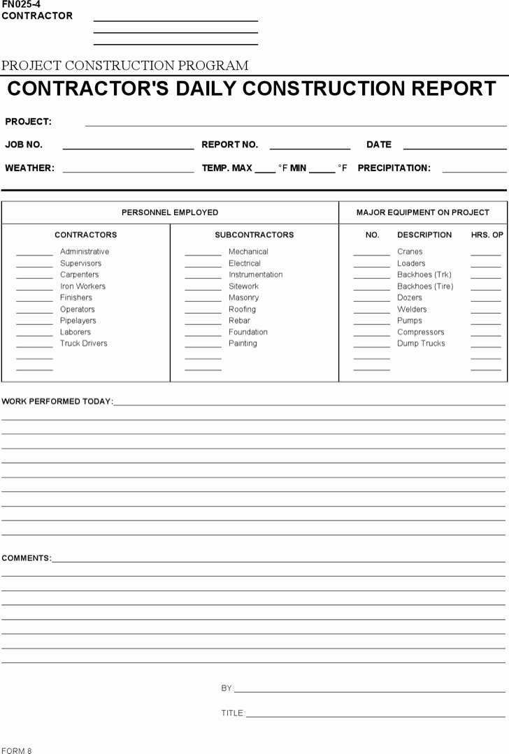 Construction Daily Log Template Best Of Work Log Template