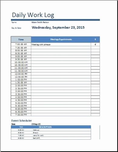 Construction Daily Log Template Unique 9 Daily Work Log Examples Pdf