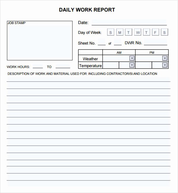 Construction Daily Report Template Excel Awesome Daily Report 7 Free Pdf Doc Download