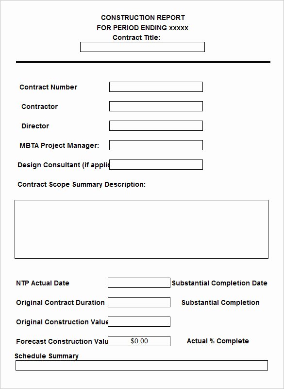 Construction Daily Report Template Excel Beautiful 24 Daily Construction Report Templates Pdf Google Docs