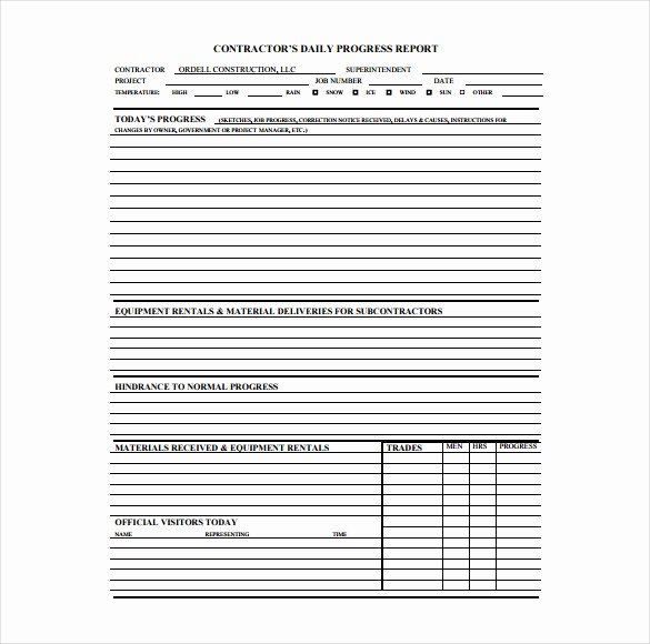 Construction Daily Report Template Excel Luxury Construction Daily Report Template Excel