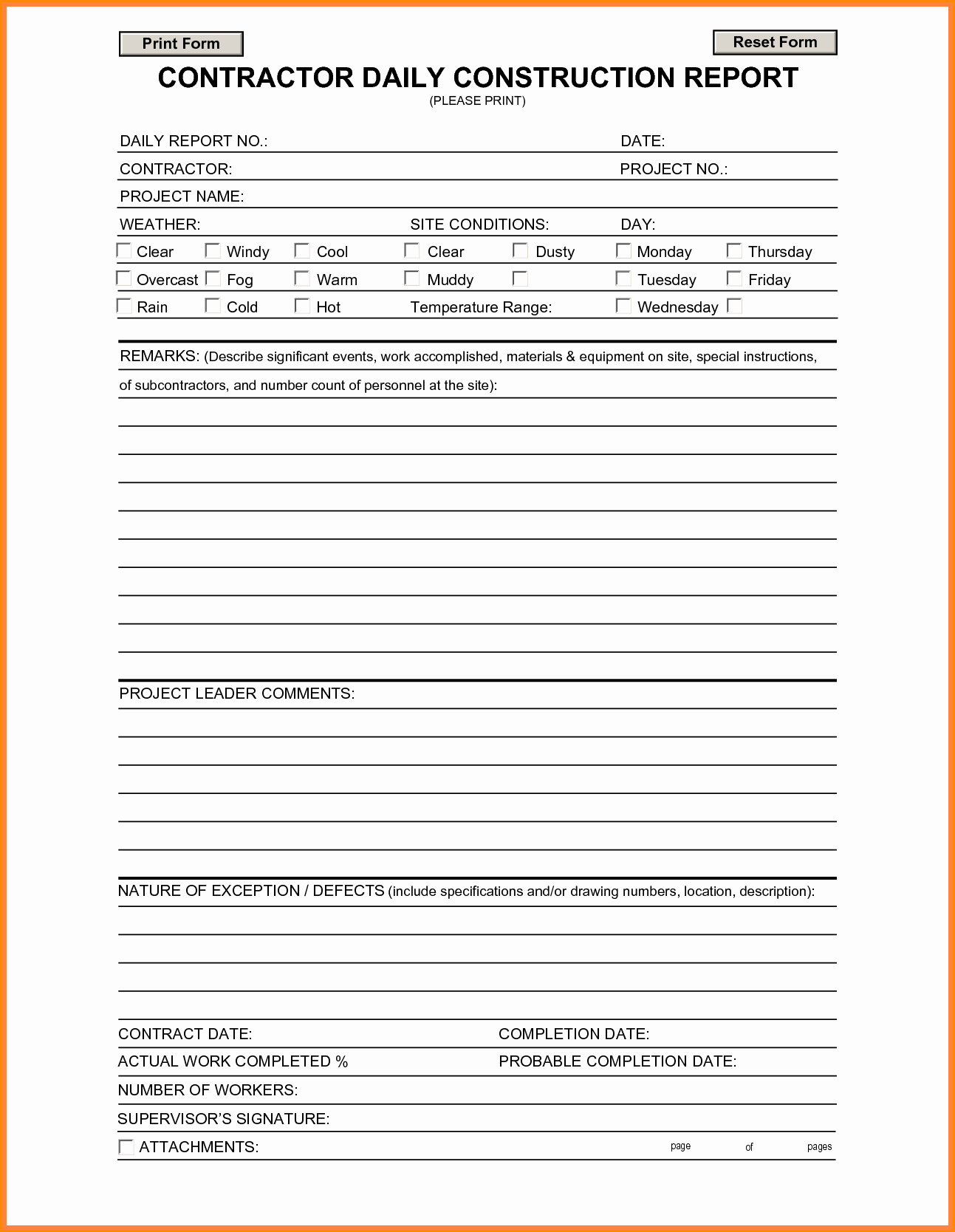 Construction Daily Report Template Excel Unique Construction Daily Report Template Excel