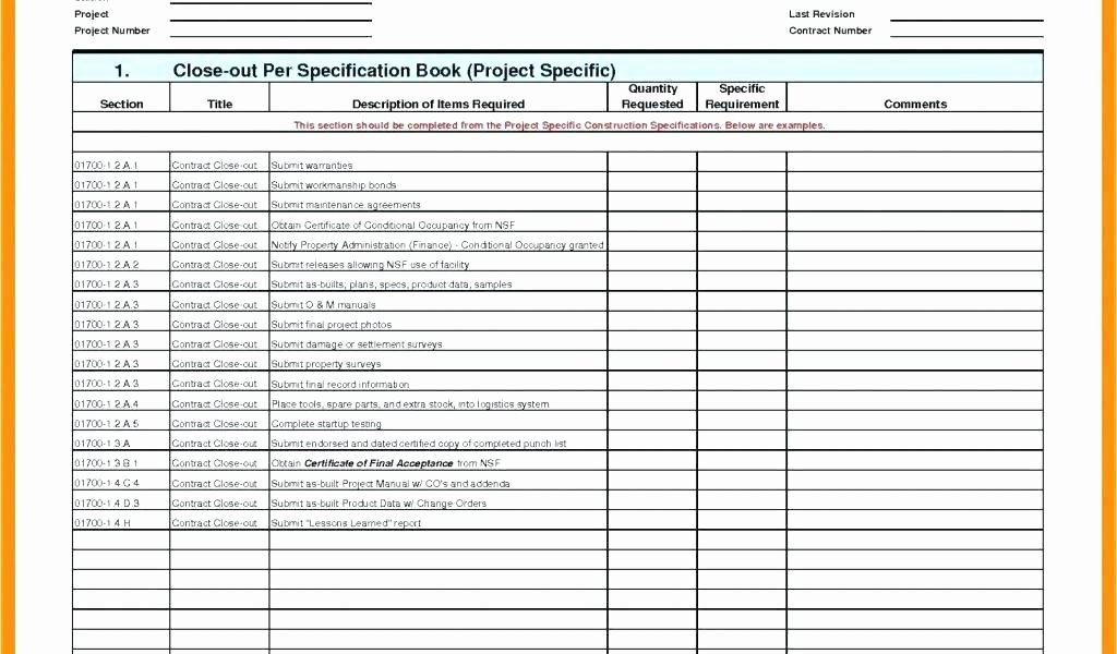 Construction Project Closeout Template Beautiful Construction Project Closeout Checklist Template