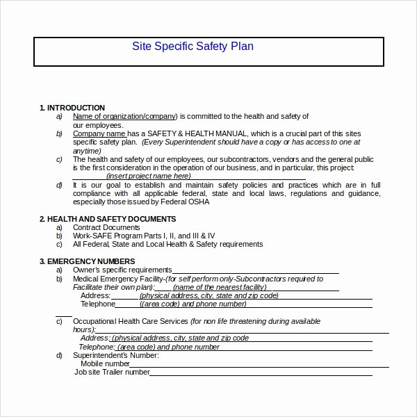 Construction Safety Plan Template Lovely Construction Site Safety Plan Template to Pin On