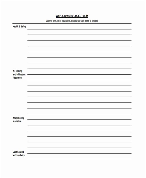 Construction Work order Template Awesome 17 Work order formats