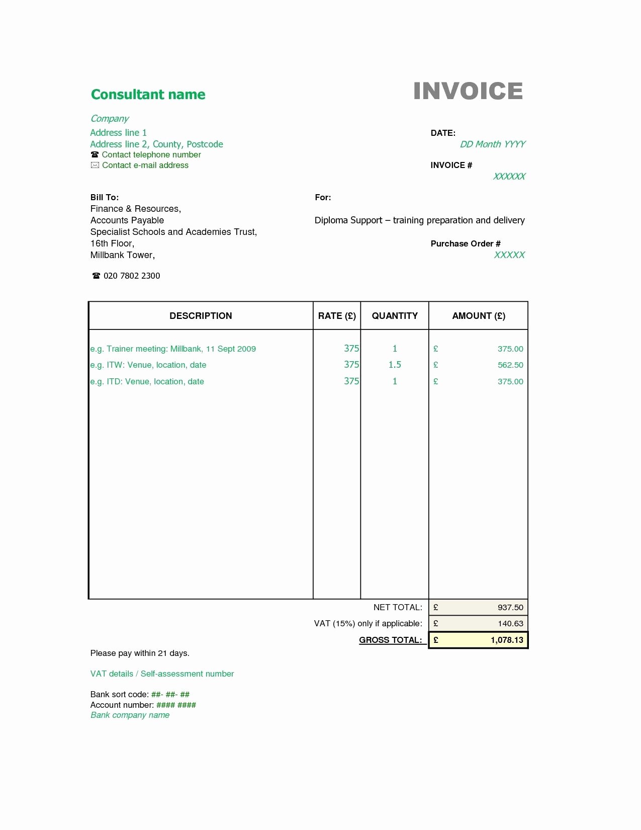 Consulting Invoice Template Word Elegant New Sample Tax Invoice Excel Gst