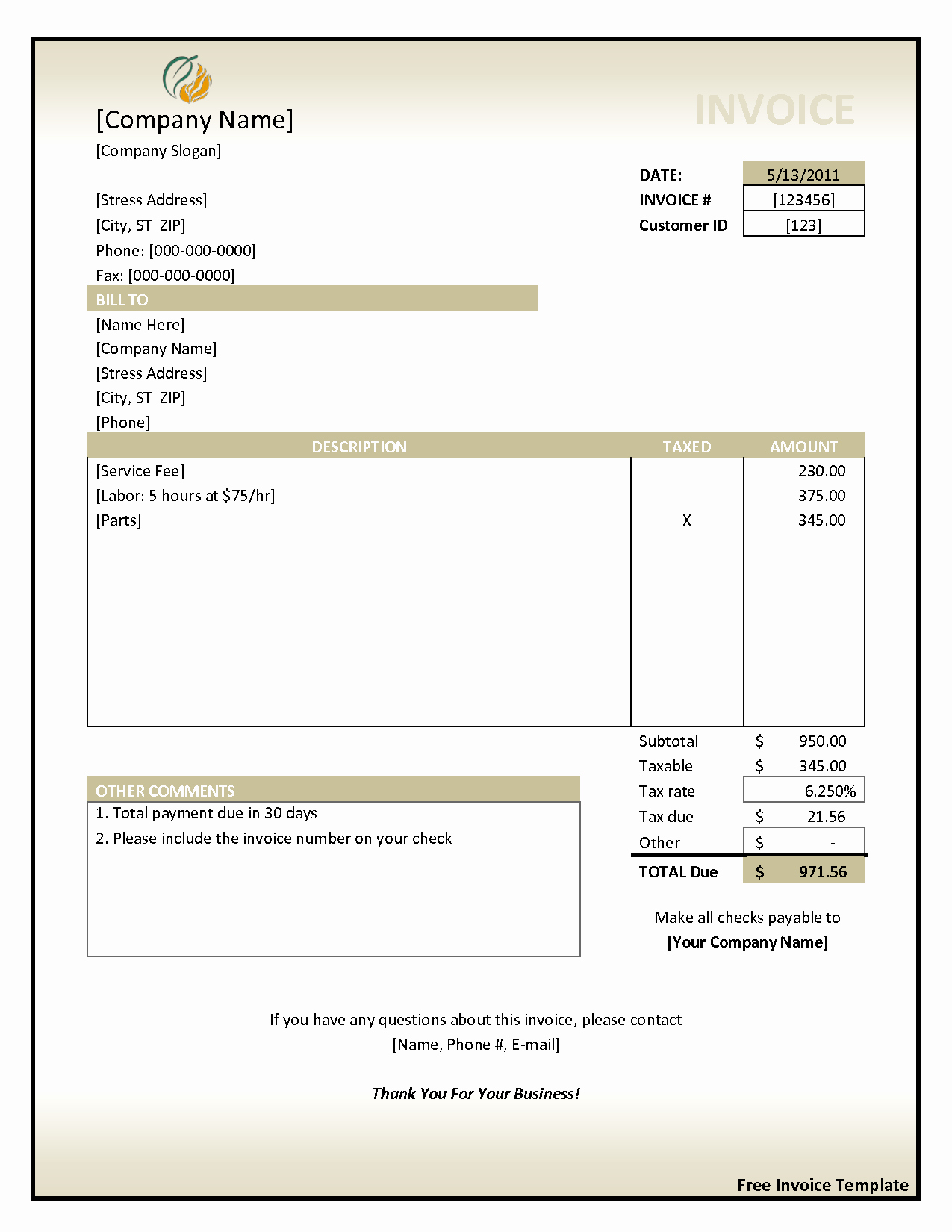 Consulting Invoice Template Word Fresh Consultant Invoice Template Doc