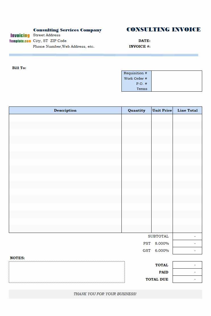 Consulting Invoice Template Word Inspirational Consulting Invoice Template