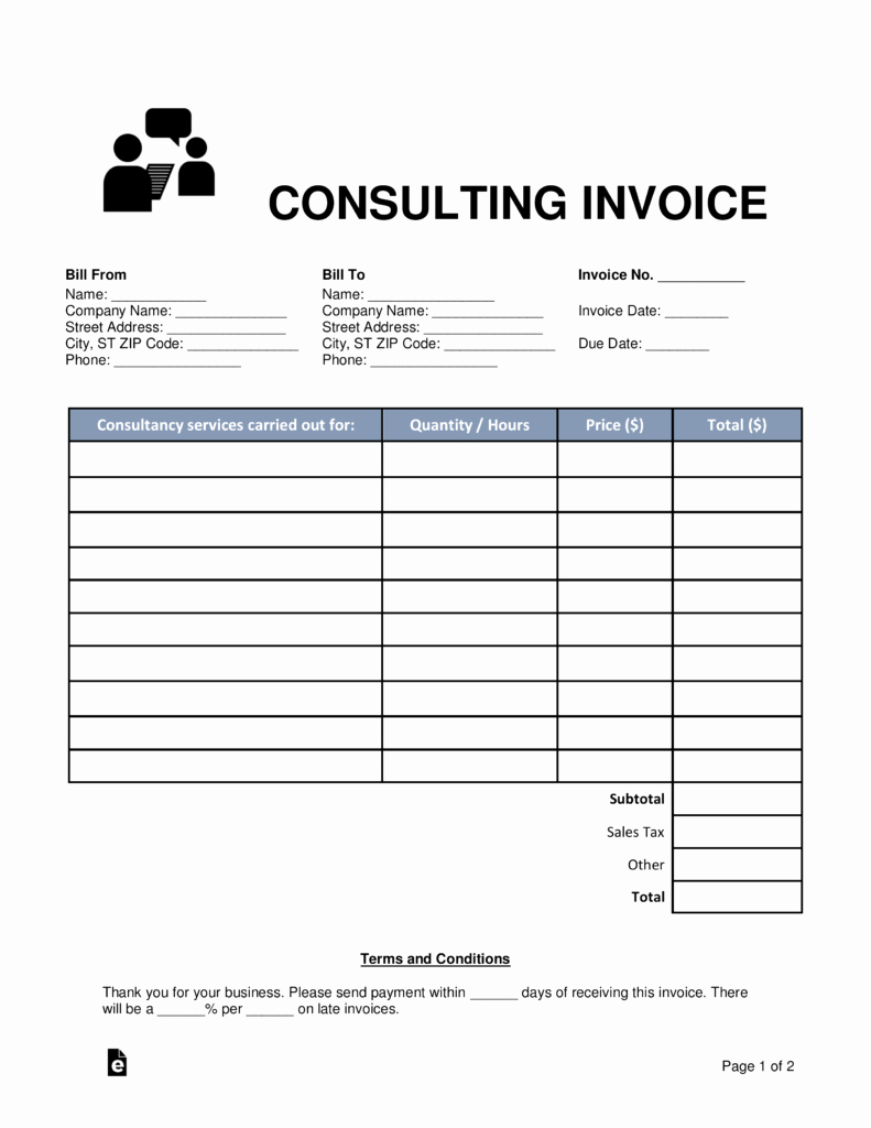 Consulting Invoice Template Word New Free Consulting Invoice Template Word Pdf