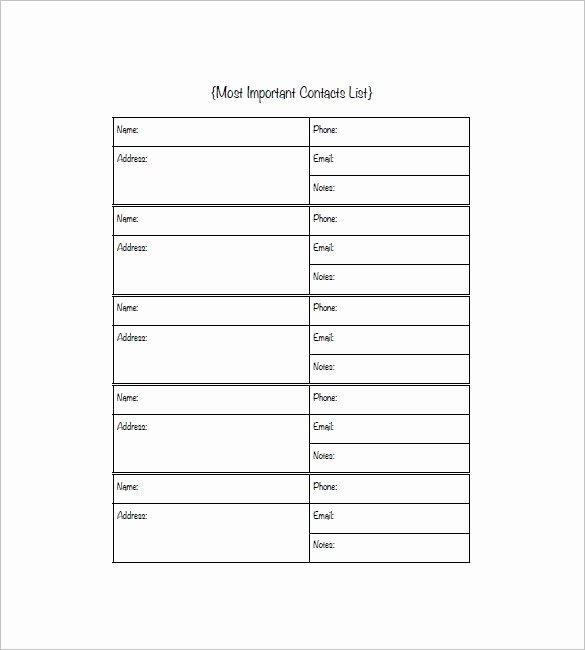 Contact List Template Pdf Best Of Employee List Template Picture – 40 Phone Email Contact