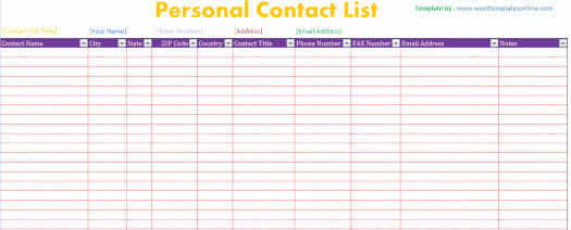Contact List Template Pdf New 24 Free Contact List Templates In Word Excel Pdf