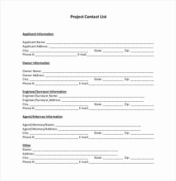 Contact List Template Pdf Unique Contact List Template 10 Free Word Excel Pdf format