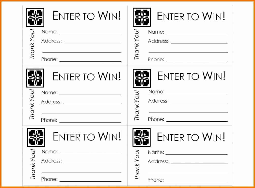 Contest Entry form Template Awesome Free Printable Raffle Ticket Template Raffle Ticket