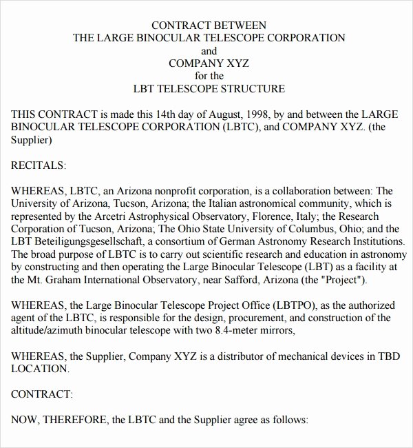 Contract Template Between Two Parties Unique Contract Agreement 7 Free Pdf Doc Download