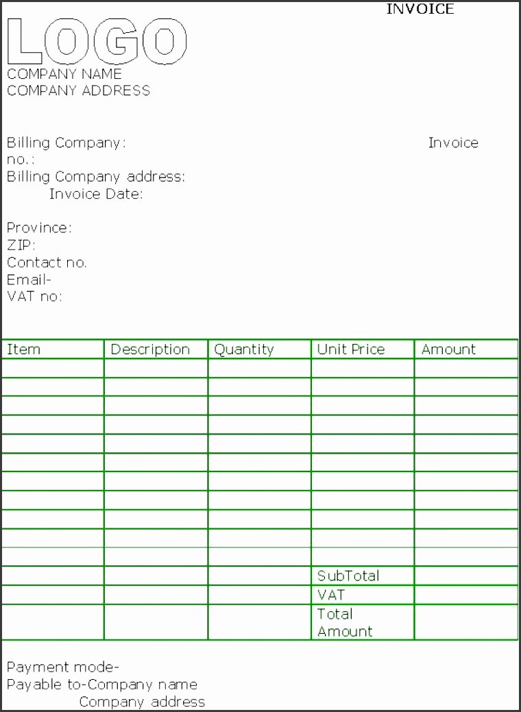 Contractor Invoice Template Excel Awesome 5 Free Contractor Invoice Template In Excel