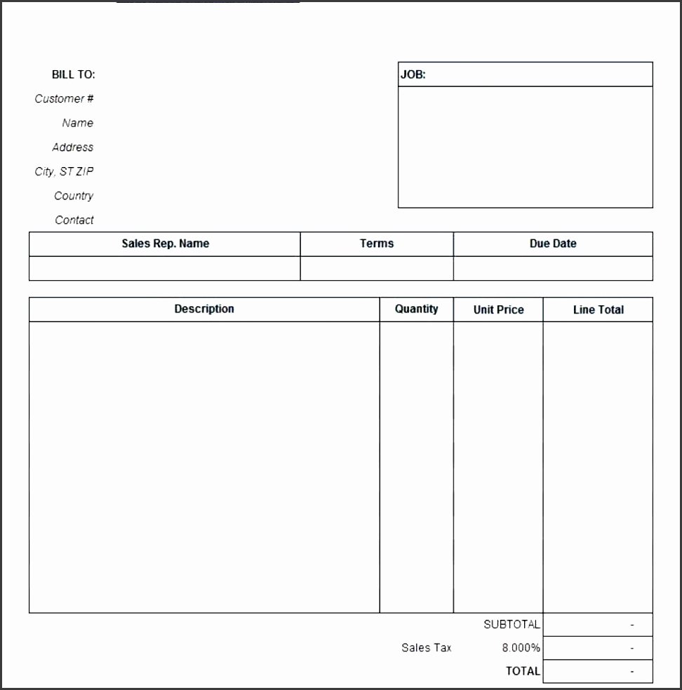 Contractor Invoice Template Excel Lovely 5 Free Contractor Invoice Template In Excel
