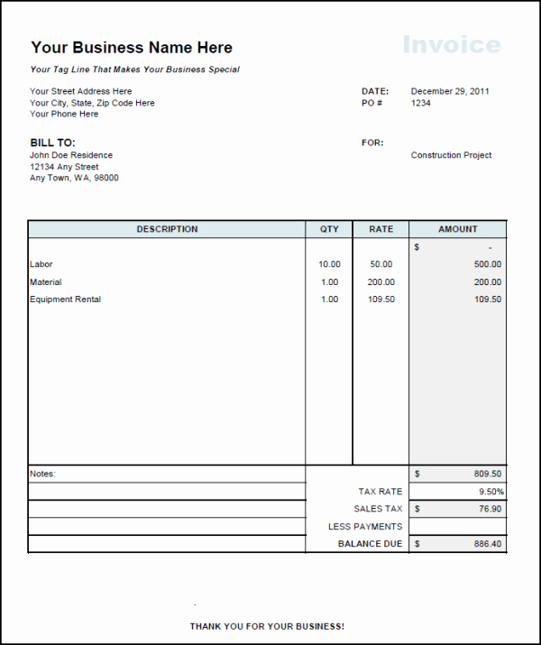 Contractor Invoice Template Word Awesome Contractor Invoice Template