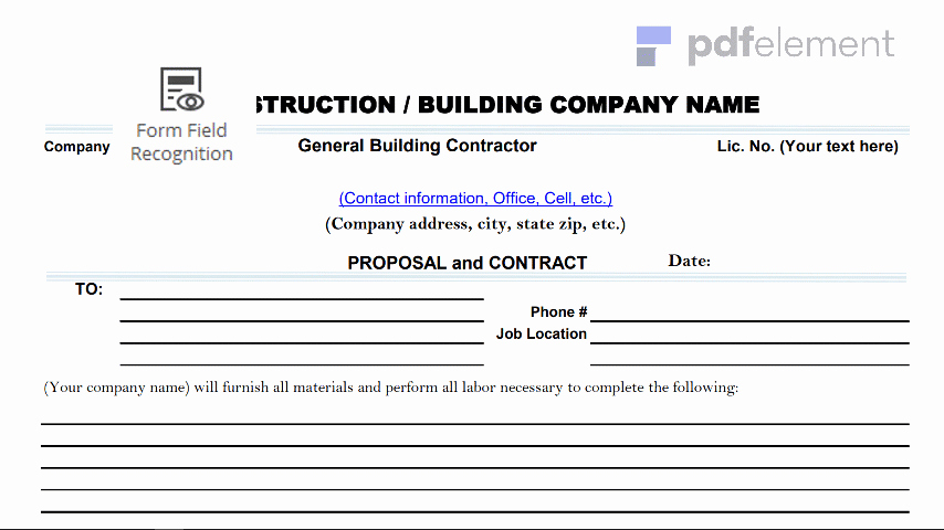 Contractor Proposal Template Pdf Awesome Construction Proposal Template Free Download Create