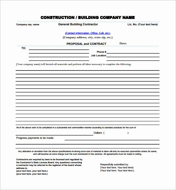 Contractor Proposal Template Word Fresh 17 Construction Proposal Templates Word Pdf Excel