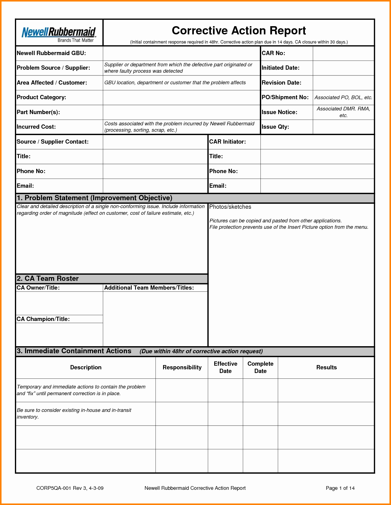 Corrective Action form Template Elegant Corrective Action Report Template Word – Guatemalago