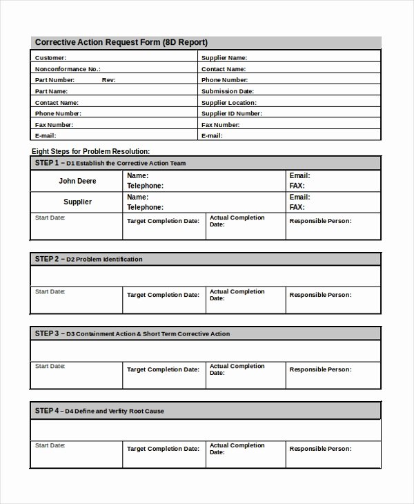 Corrective Action form Template Inspirational Free 10 Sample Action Request forms In Sample Example