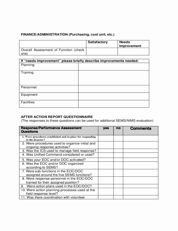 Corrective Action Template Word Inspirational after Action Report Template