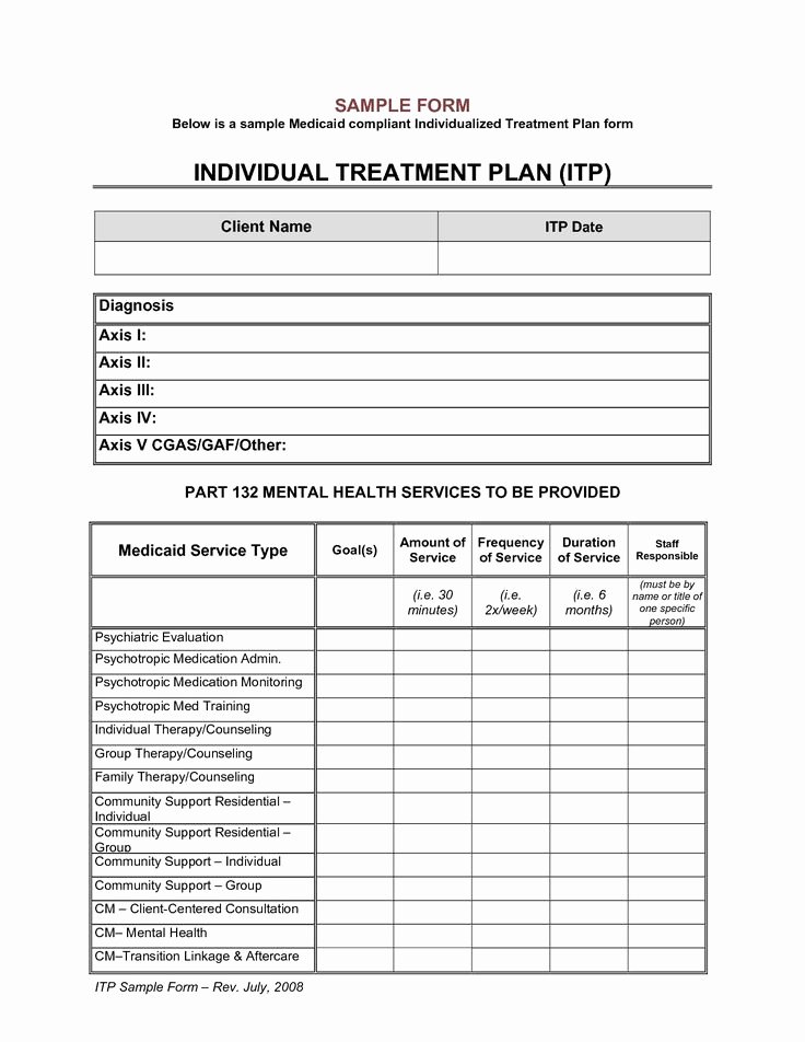 Counseling Treatment Plan Template Beautiful Individual Treatment Plan Template Buyjsf6x