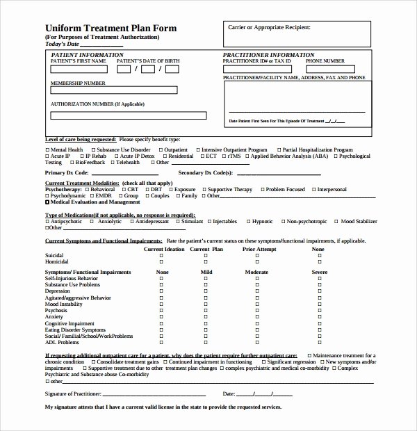 Counseling Treatment Plan Template Pdf Beautiful Sample Treatment Plan Template 9 Free Documents In Pdf