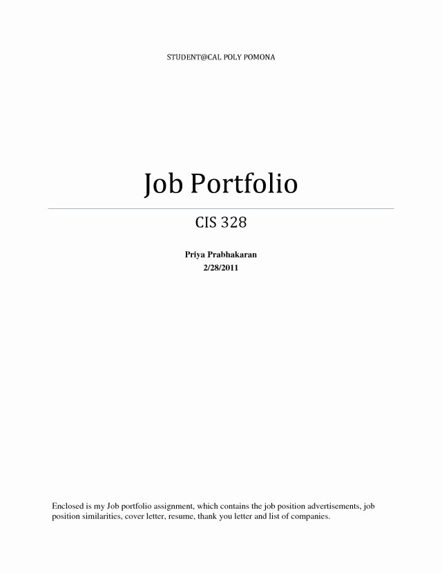 Cover Page for Portfolio Template New Portfolio Cover Page Template Free Download Aashe