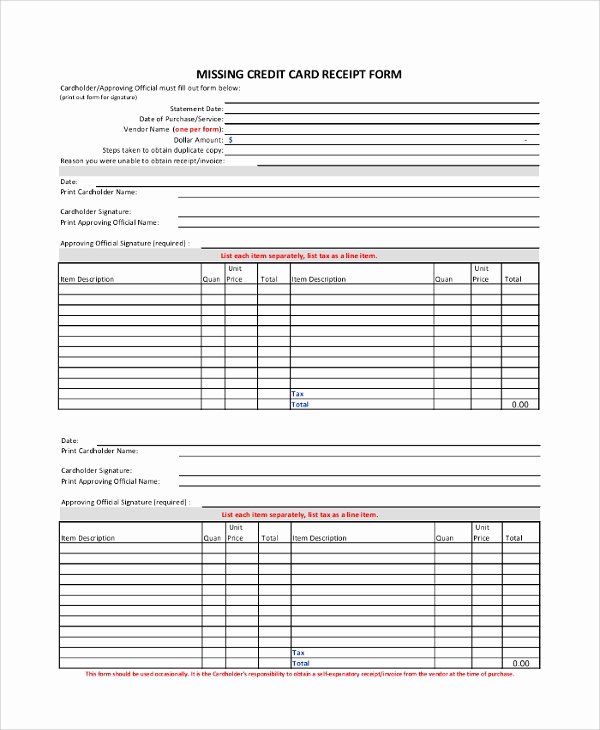 Credit Card Receipt Template Inspirational Sample Receipt 41 Examples In Pdf Word