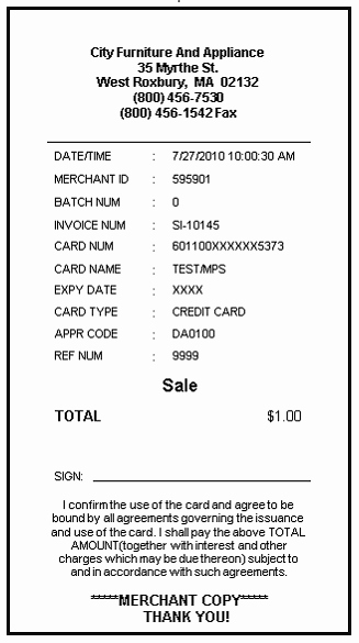 Credit Card Receipt Template New Sales Printing Credit Card Receipt