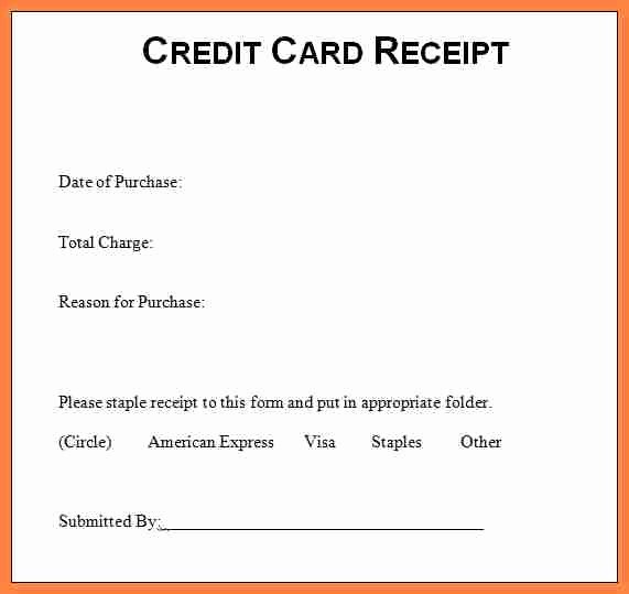 Credit Card Receipt Template Unique 6 Credit Card Slip Template