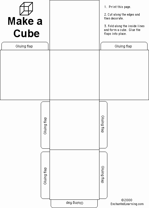 Cube Template Microsoft Word Inspirational Pattern for Cube Idea Make Cubes but Have Students Color