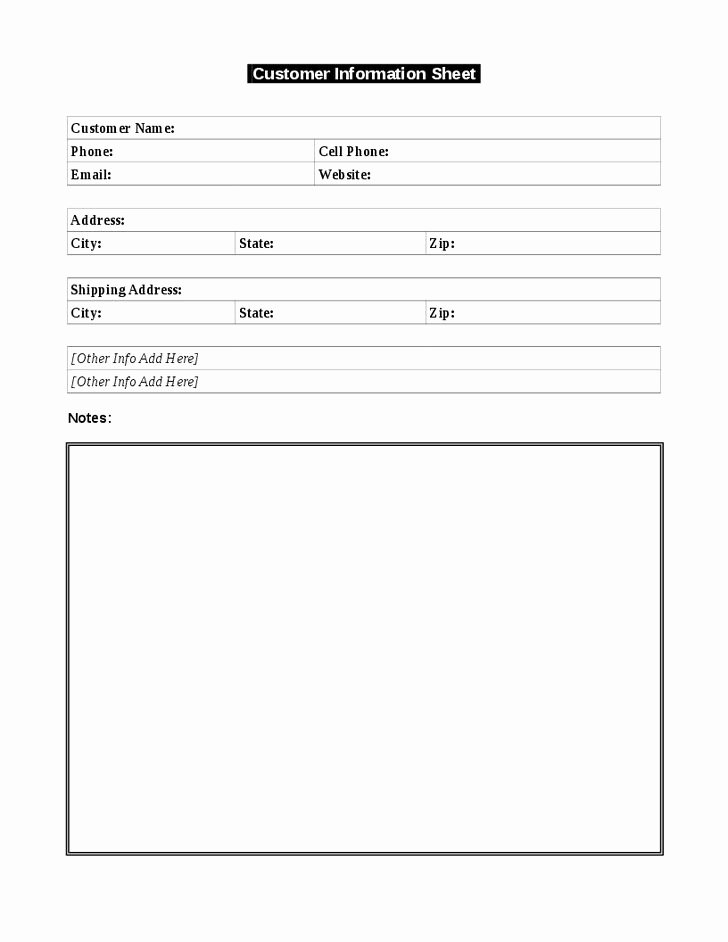 Customer Profile Template Word Fresh Use This Simple Customer Information Template to Keep A