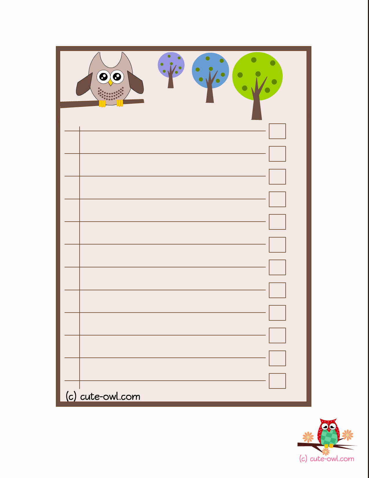 Cute to Do List Template Elegant 4 Cute Owl to Do Lists for the Love Of Owls