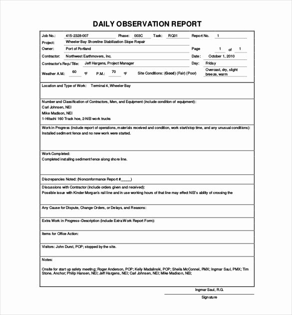Daily Activity Report Template Awesome Daily Report Template Daily Report format