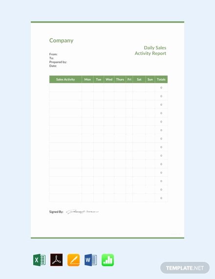 Daily Activity Report Template Fresh 64 Daily Report Templates Word Pdf Excel Google Docs