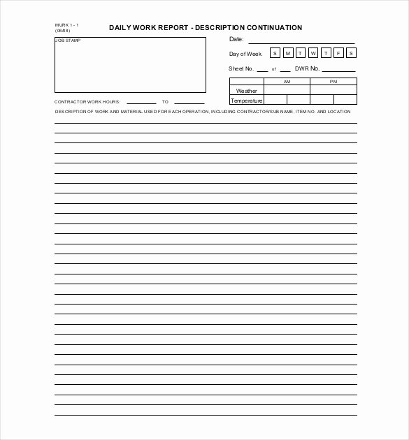 Daily Activity Report Template Fresh Daily Report Template