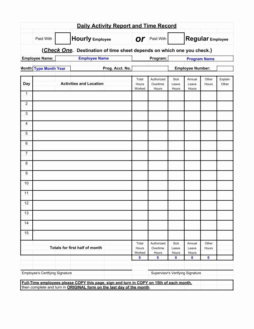 Daily Activity Report Template Unique Daily Activity Report Template Pdf Google Sheet Excel