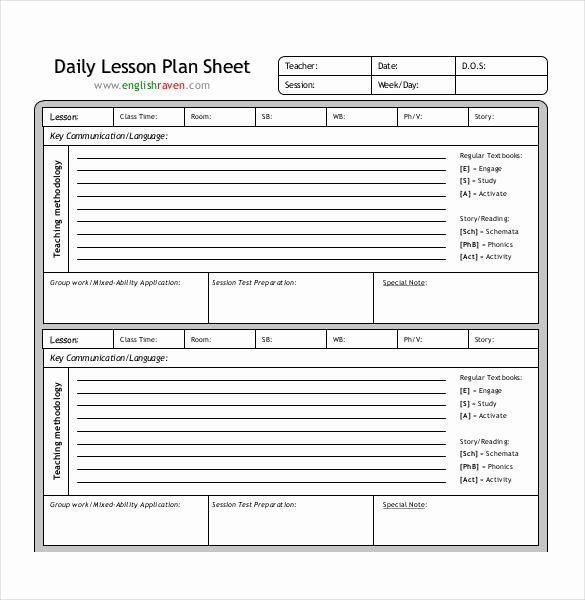 Daily Lesson Plan Template Pdf Beautiful 59 Lesson Plan Templates Pdf Doc Excel