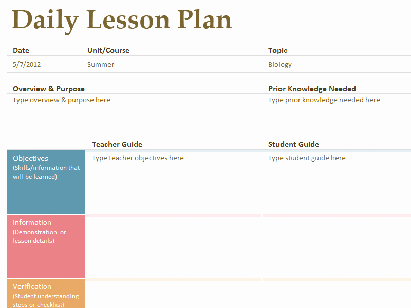 Daily Lesson Plan Template Pdf Inspirational Daily Lesson Plan Template Fotolip